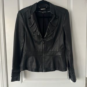 White House Black Market Black Leather Jacket